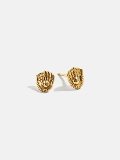 18K Gold Vermeil Sports Delicate Stud - Baseball