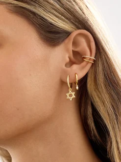 18K Gold Vermeil Star of David Earrings - Star of David