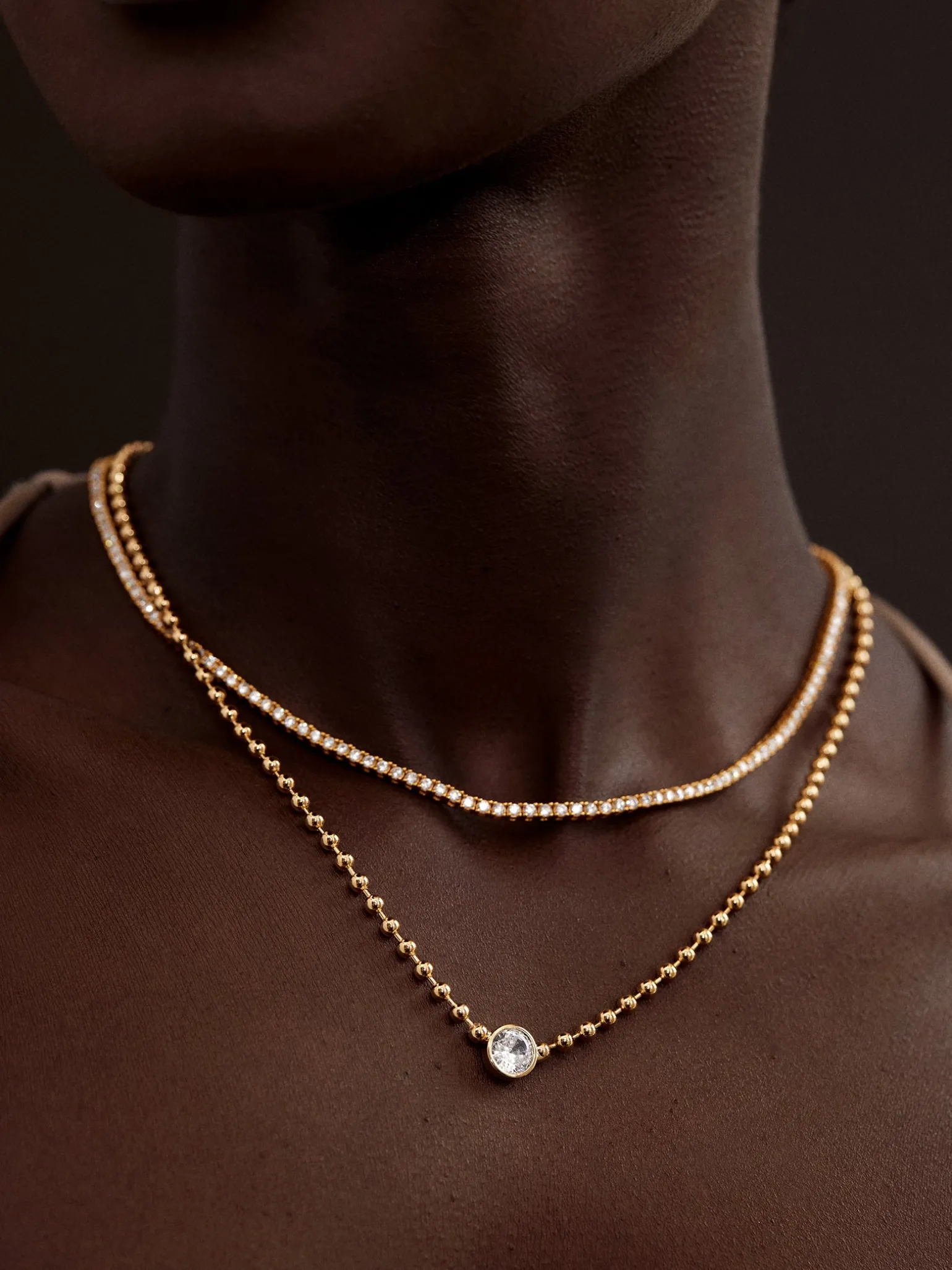 Kaycee Necklace - Gold/Pavé