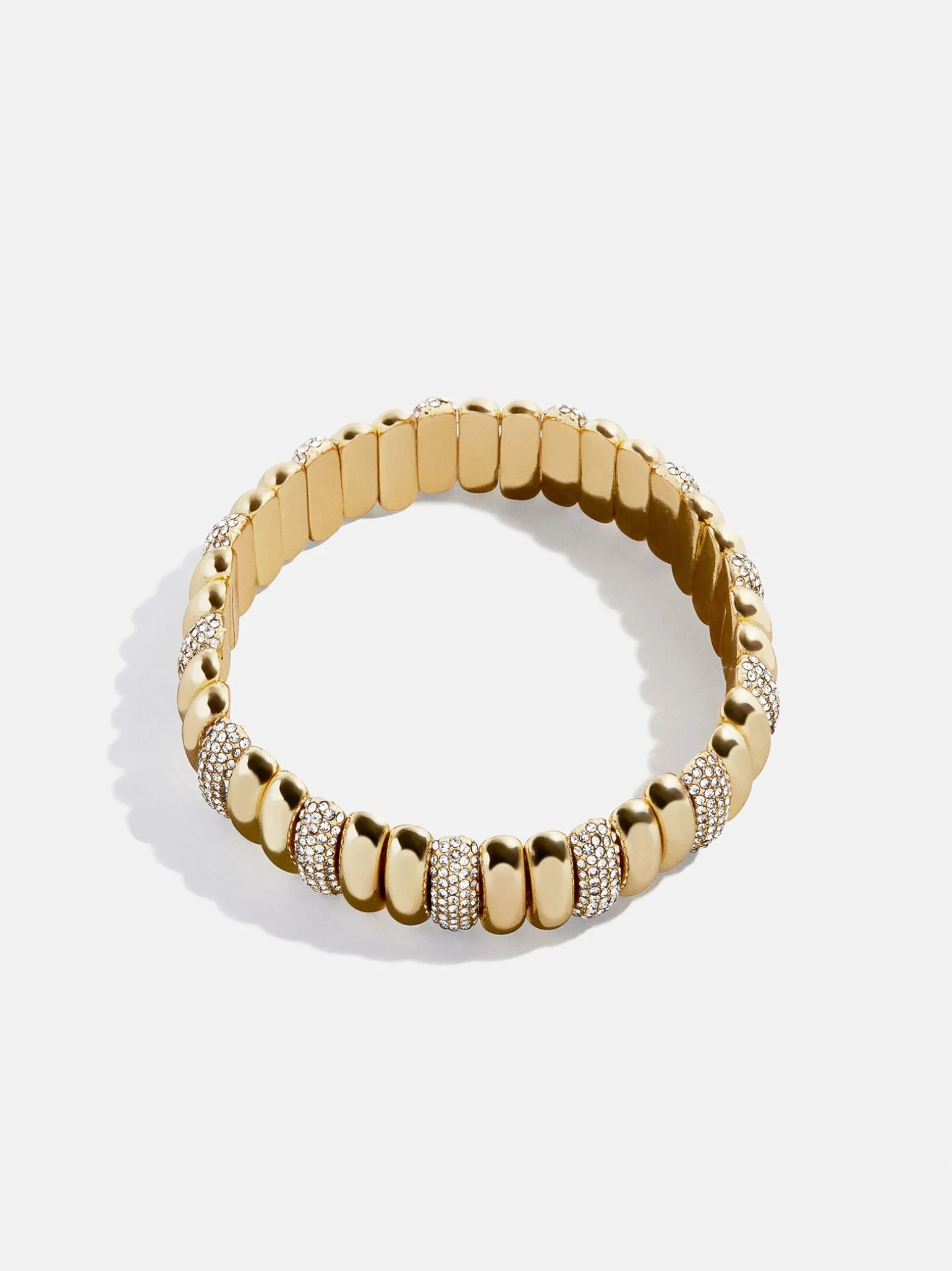 Keira Ribbed Bracelet - Gold/Pavé