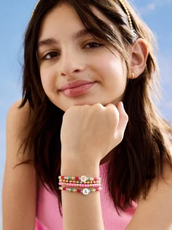 Kids' Initial & Heart Bracelet Set - Multi