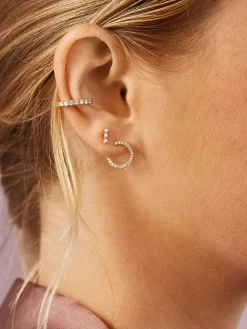 Leidy 18K Gold Vermeil Ear Cuff - Gold/Pavé