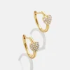 Little Hearts Big Feelings 18K Gold Vermeil Kids' Huggie Earrings - Gold/Pavé