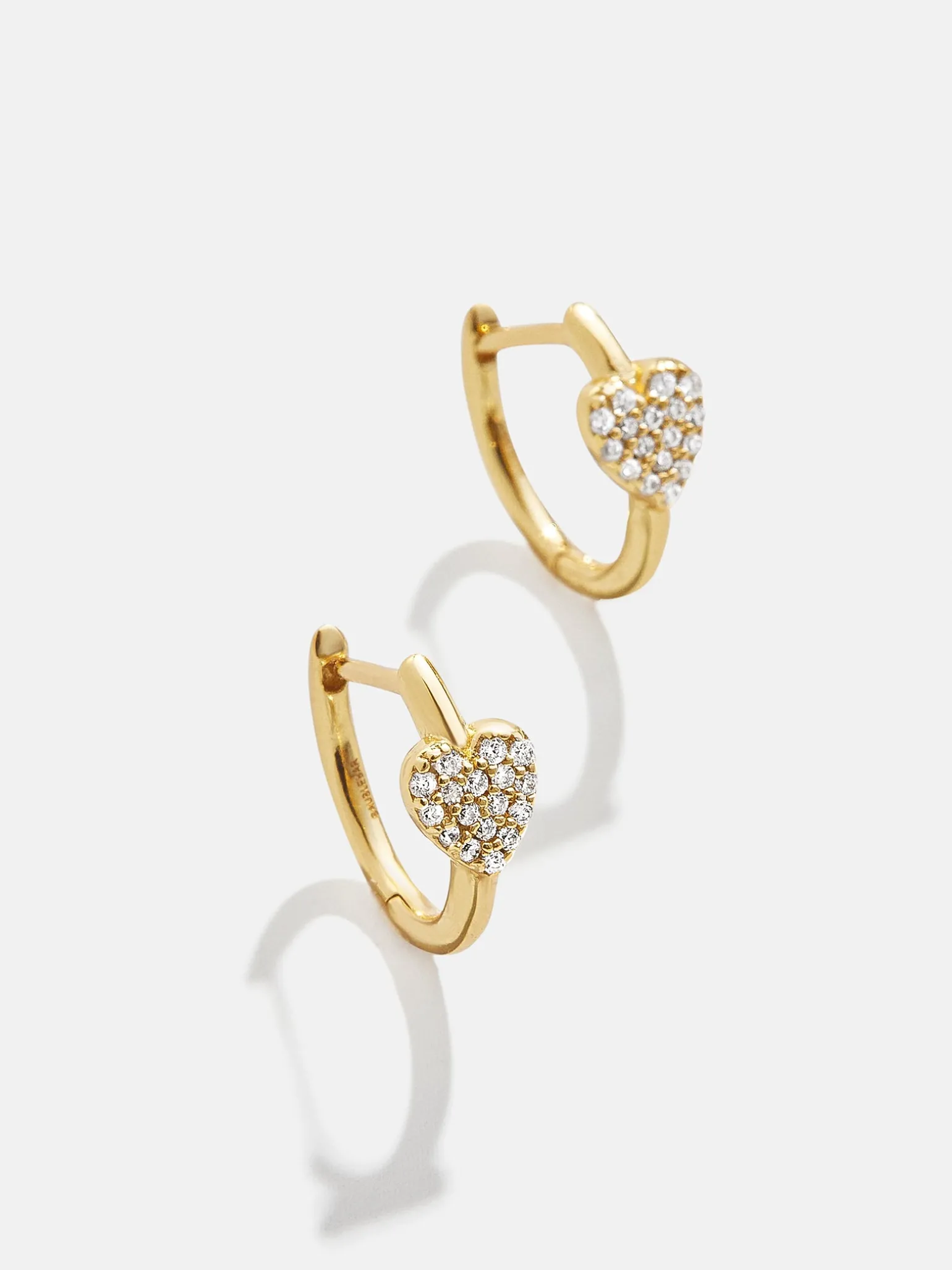 Little Hearts Big Feelings 18K Gold Vermeil Kids' Huggie Earrings - Gold/Pavé