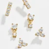 Lottie 18K Gold Vermeil Earring Set - Gold/Pavé
