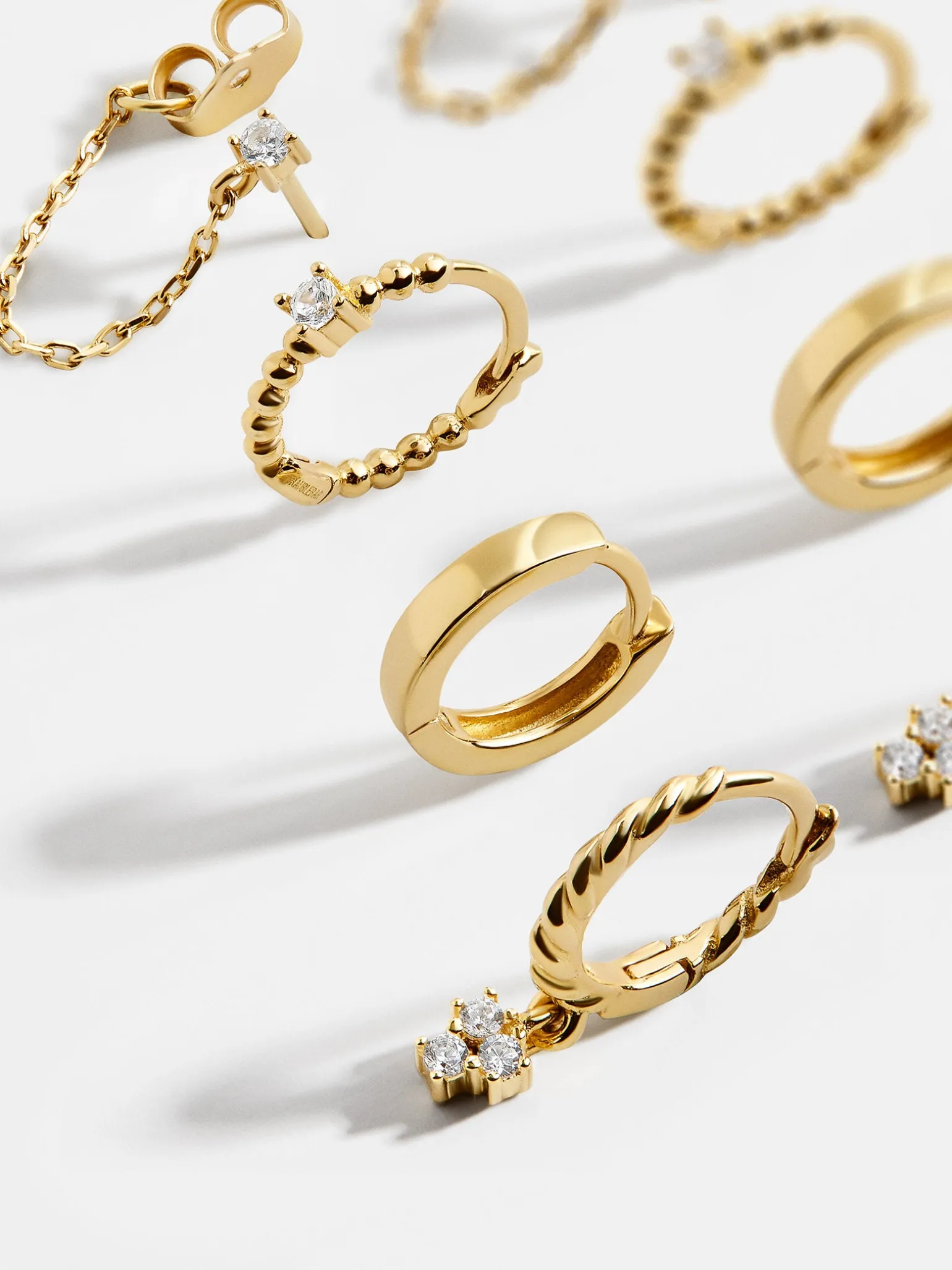 Luna 18K Gold Vermeil Earring Set - Gold/Pavé
