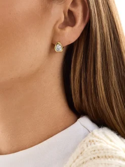 Margery 18K Gold Vermeil Earrings - Gold/Pavé