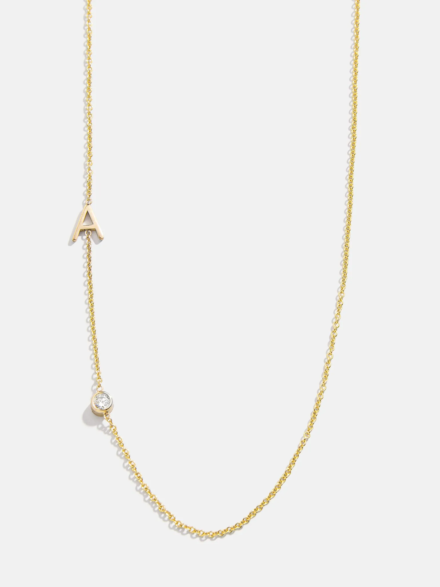 Maya Brenner Monogram Necklace with Diamond - Gold