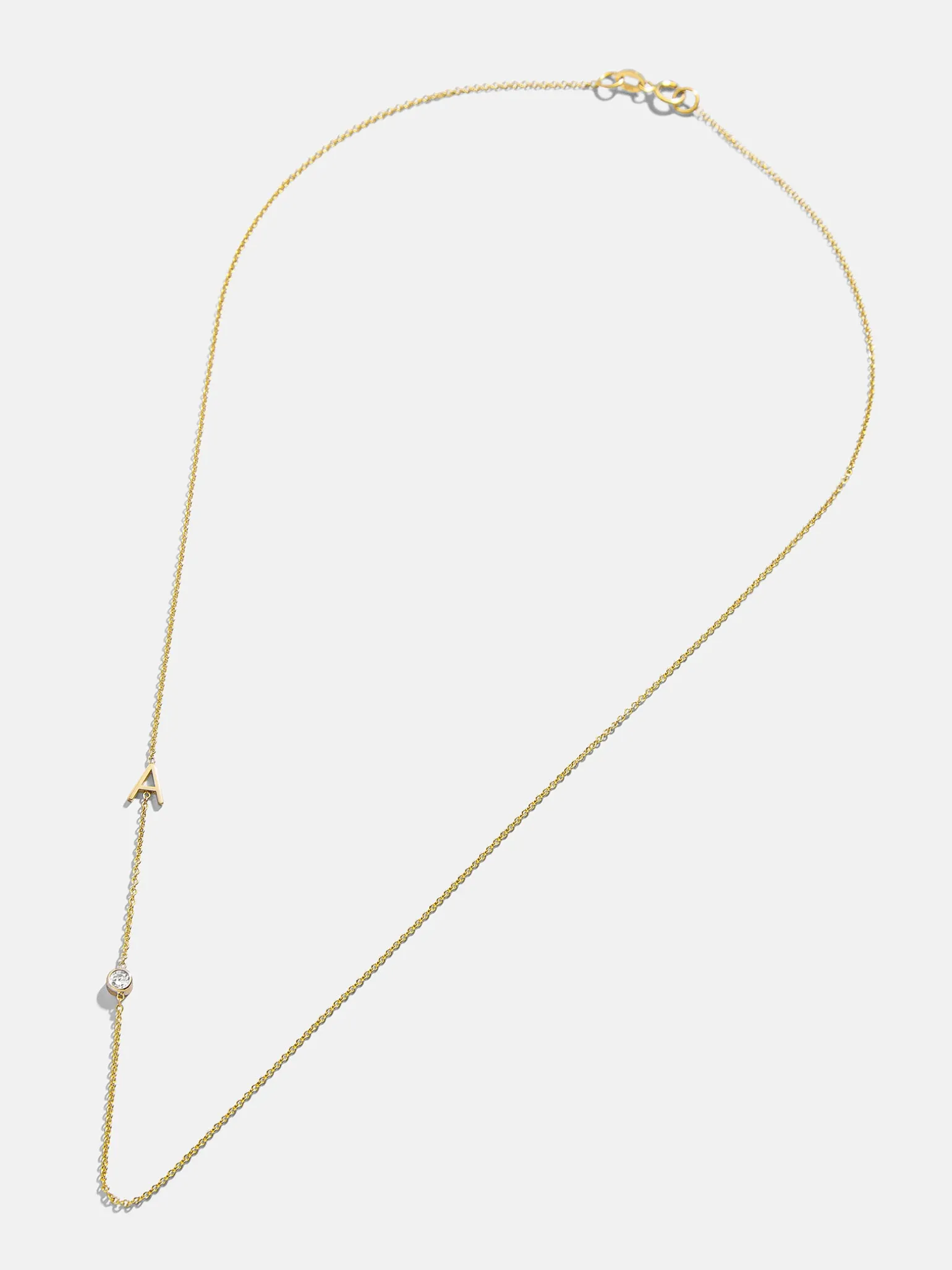 Maya Brenner Monogram Necklace with Diamond - Gold