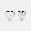 Melina Bubble Heart Earrings - Silver