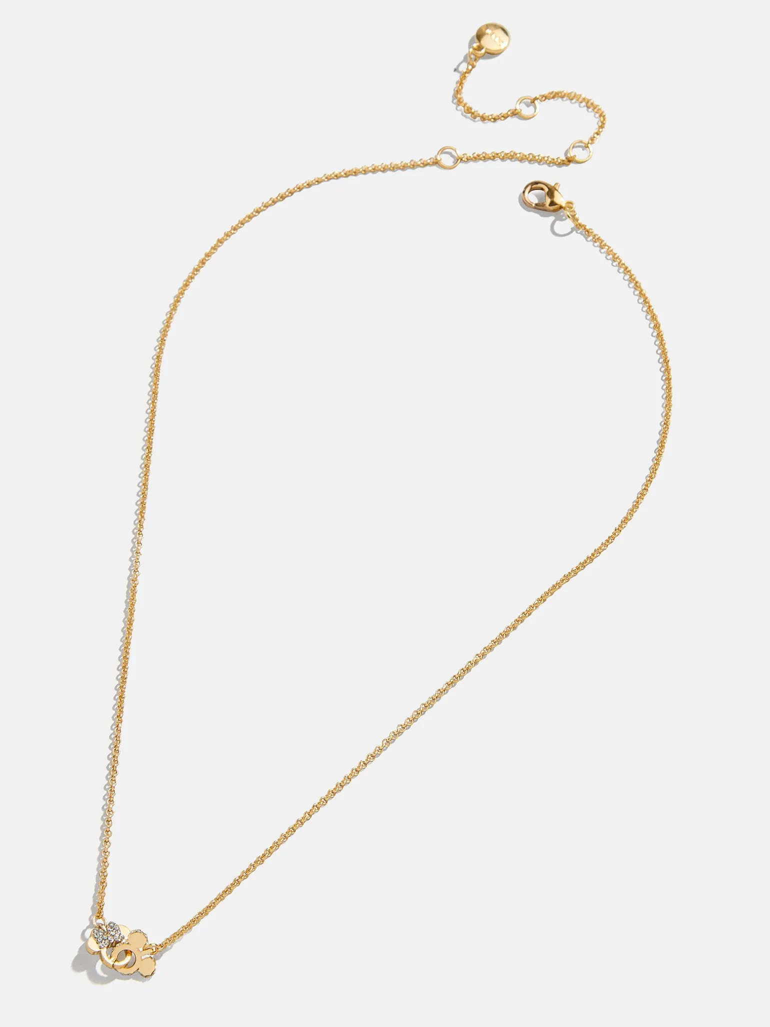 Mickey Mouse & Minnie Mouse Disney Better Half Necklace - Gold/Pavé