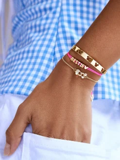 Mickey Mouse & Minnie Mouse Disney Better Half Bracelet - Gold/Pavé