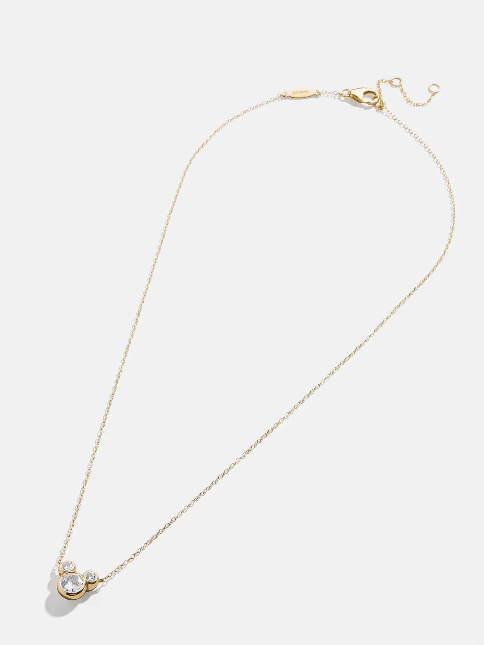 Mickey Mouse Disney 18K Gold Plated Sterling Silver & Cubic Zircona Pendant Necklace - Gold/Pavé