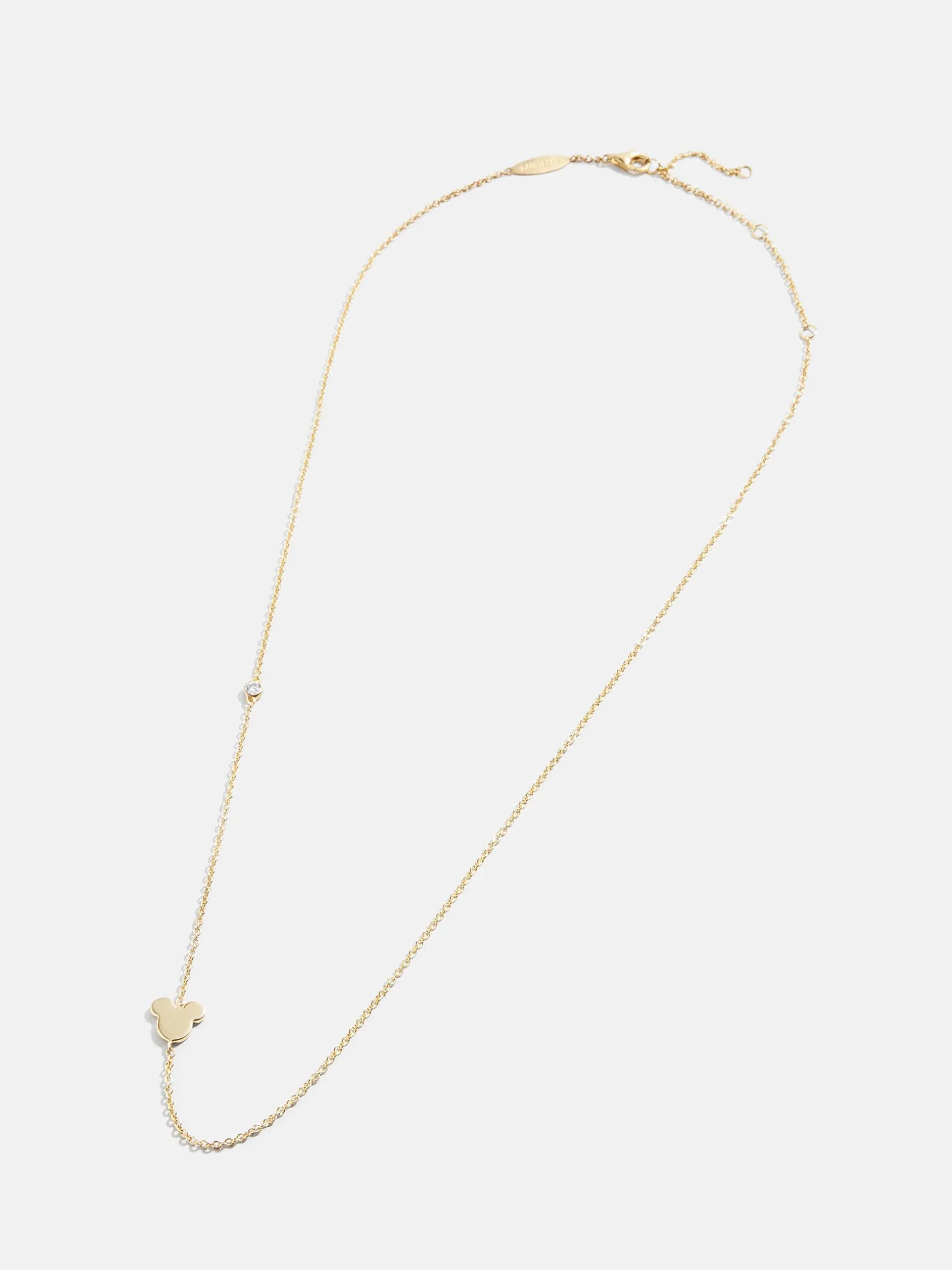 Mickey Mouse Disney 18K Gold & Cubic Zirconia Asymmetrical Necklace - Gold