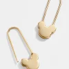 Mickey Mouse Disney 18K Gold Sterling Silver Safety Pin Earrings - Gold