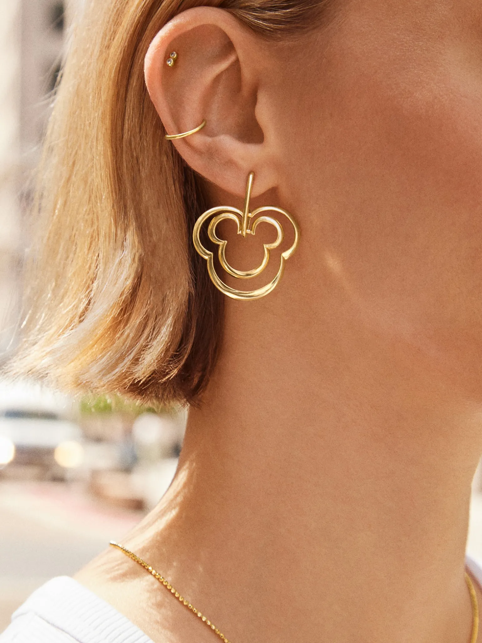 Mickey Mouse Disney Layered Earrings - Gold