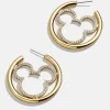 Mickey Mouse Disney Pavé Hoop Earrings - Gold/Pavé