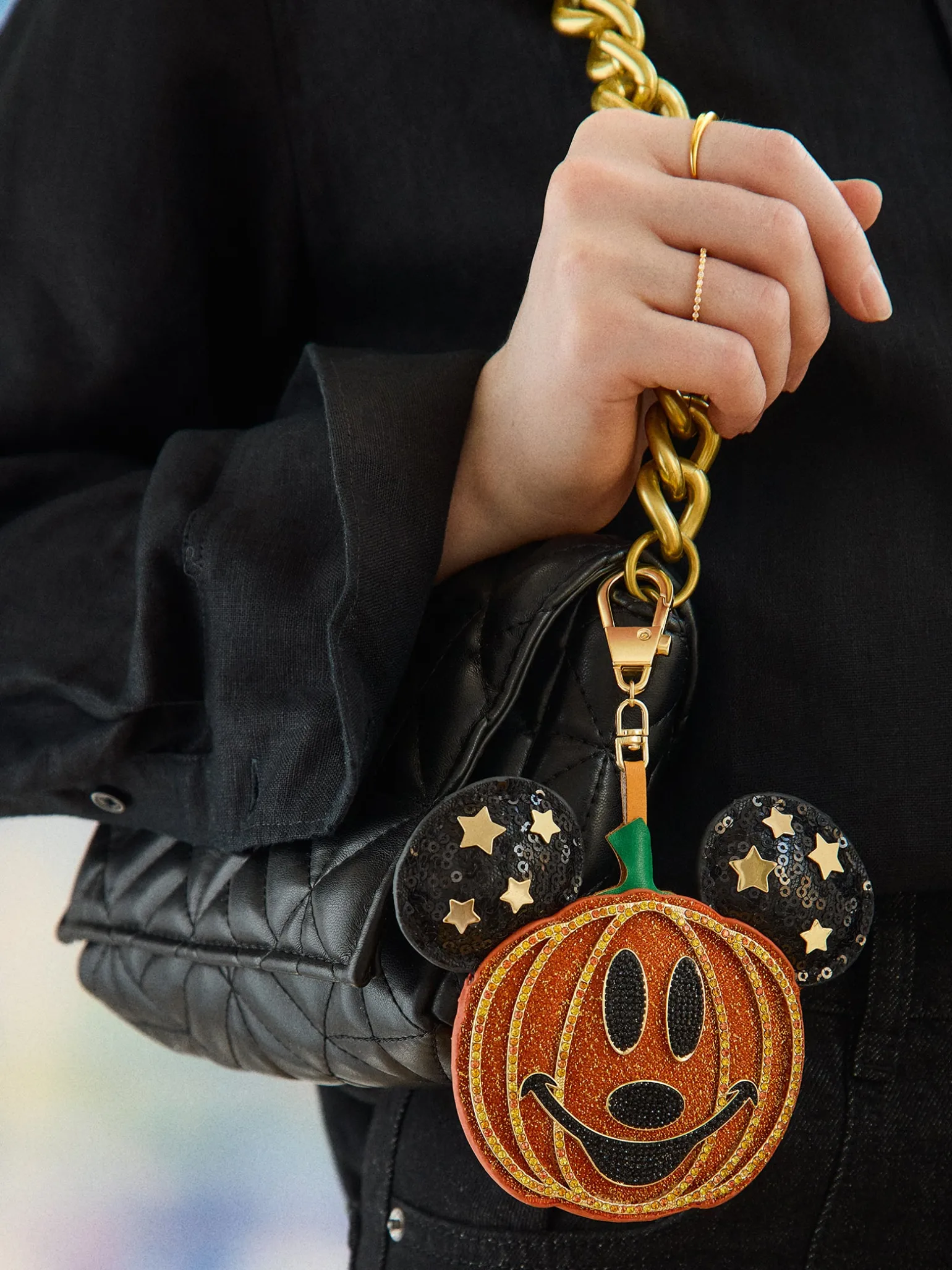 Mickey Mouse Disney Pumpkin Puff Bag Charm - Disney Pumpkin Puff Bag Charm