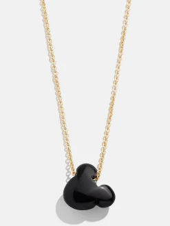 Mickey Mouse Disney Stone Pendant Necklace - Black