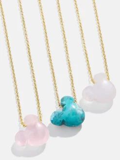 Mickey Mouse Disney Stone Pendant Necklace - Turquoise