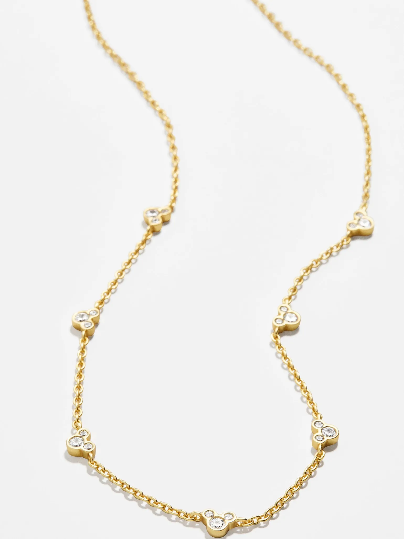 Mickey Mouse Outline 18K Gold Vermeil Necklace - Gold/Pavé