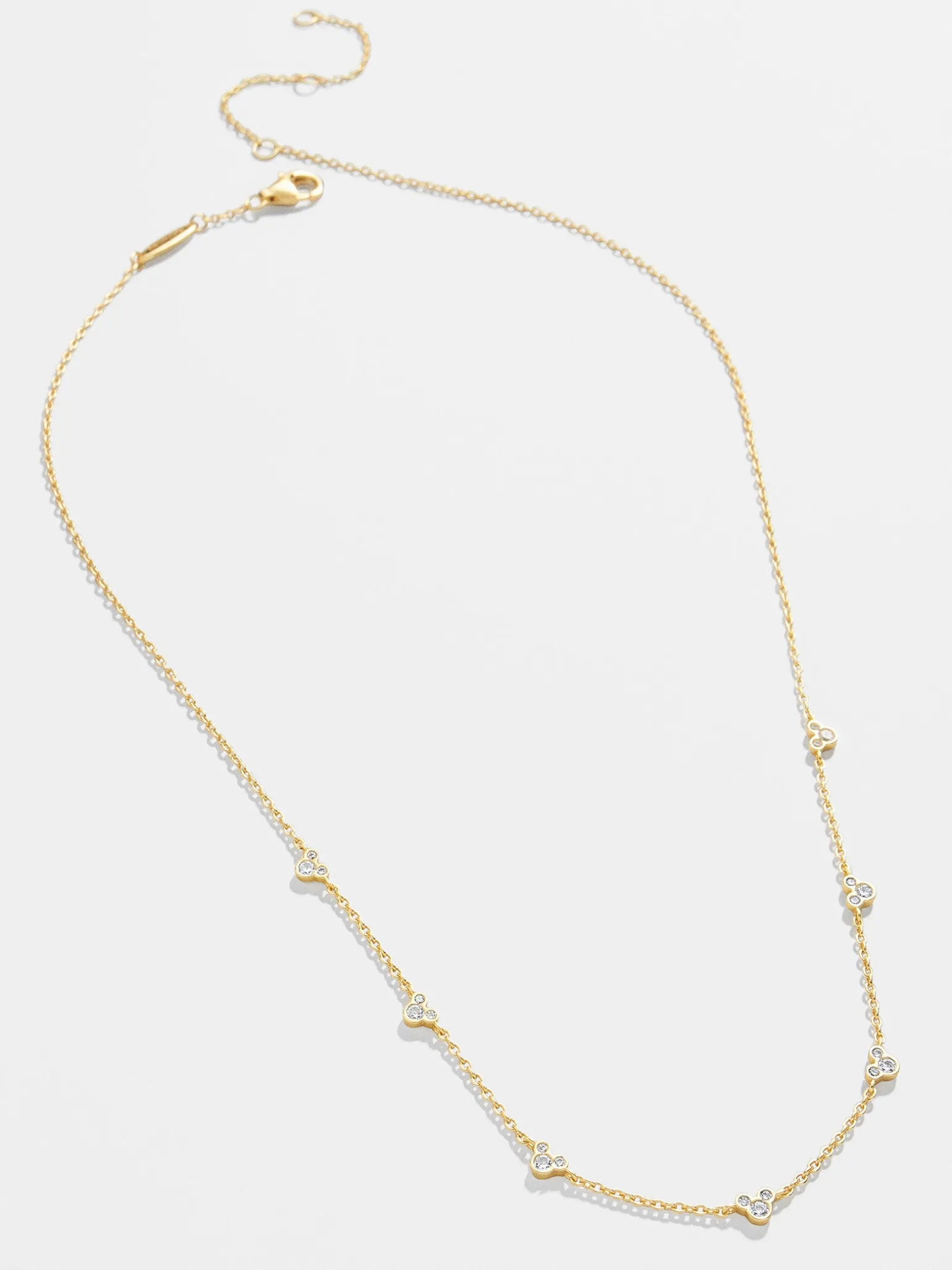 Mickey Mouse Outline 18K Gold Vermeil Necklace - Gold/Pavé