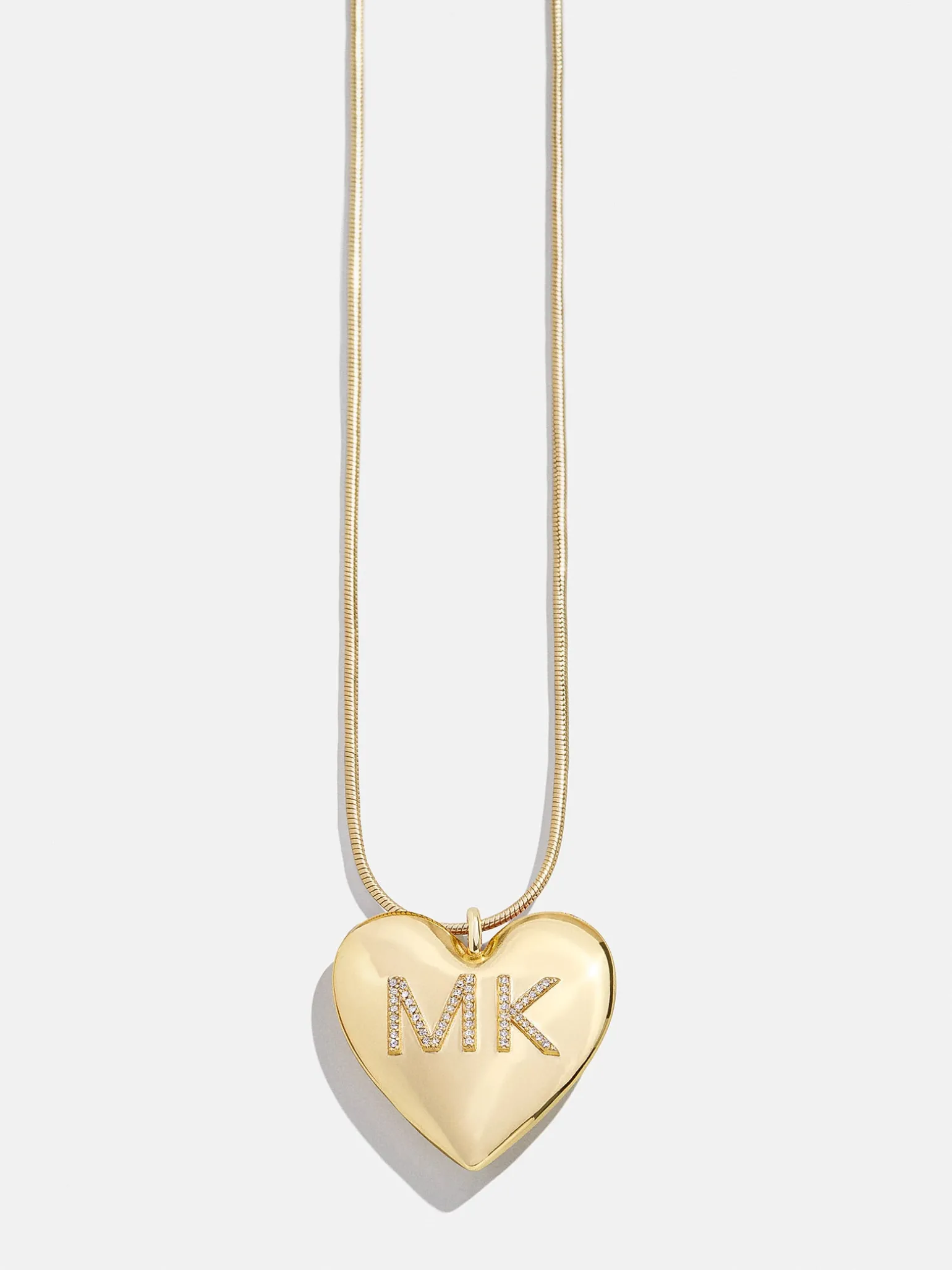 Mille Bubble Heart Custom Initial Necklace - Gold