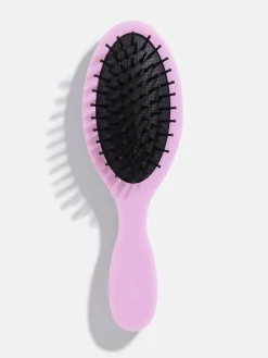 Mini Block Font Custom Hair Brush - Light Purple/Red