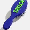 Mini Block Font Custom Hair Brush - Navy/Green