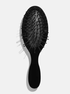 Mini Block Font Custom Hair Brush - Black/White