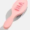 Mini Block Font Mini Custom Hair Brush - Pink