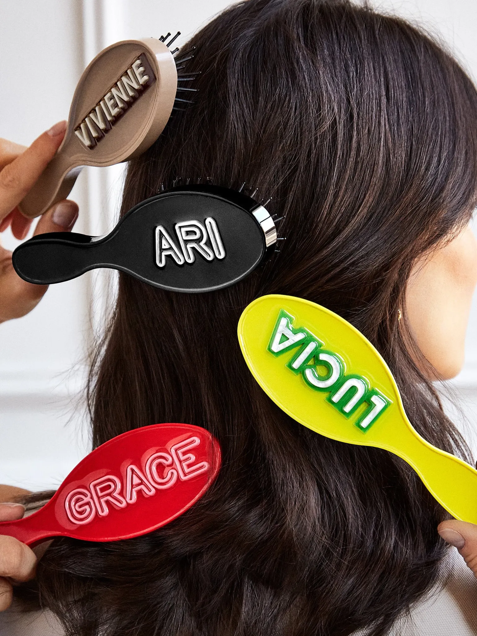 Mini Fine Line Custom Hair Brush - Black/White