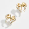 Minnie Mouse Disney 18K Gold Plated Sterling Silver Disney Earrings - Gold/Pavé