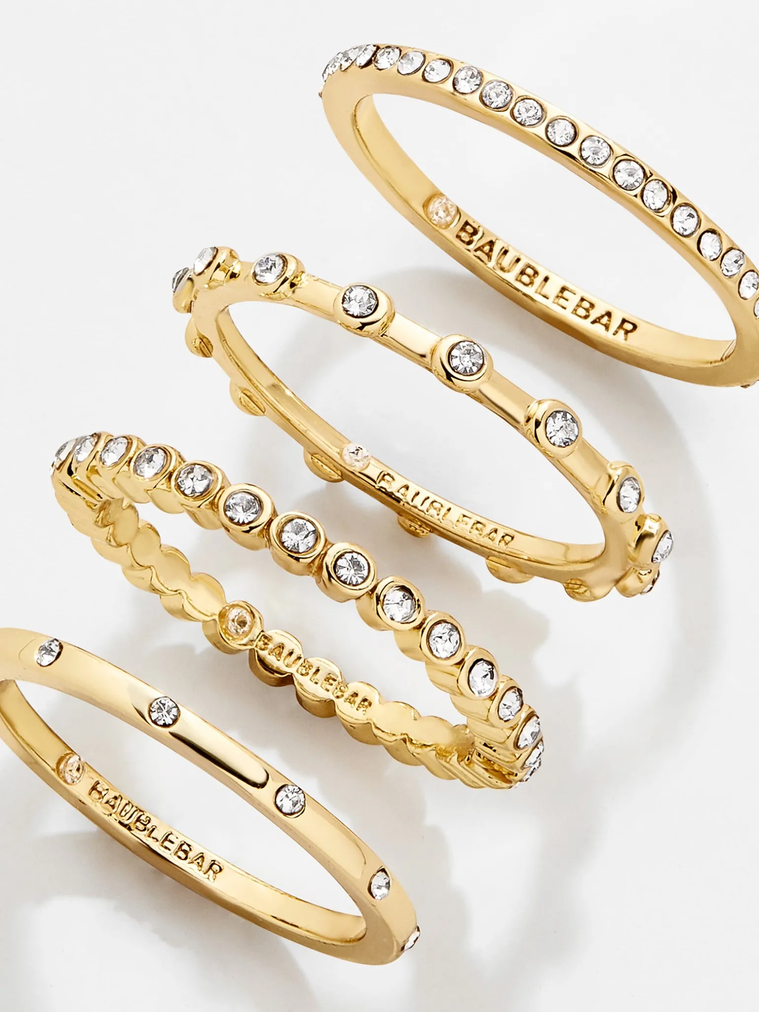 Morgan Ring Set - Gold/Pavé