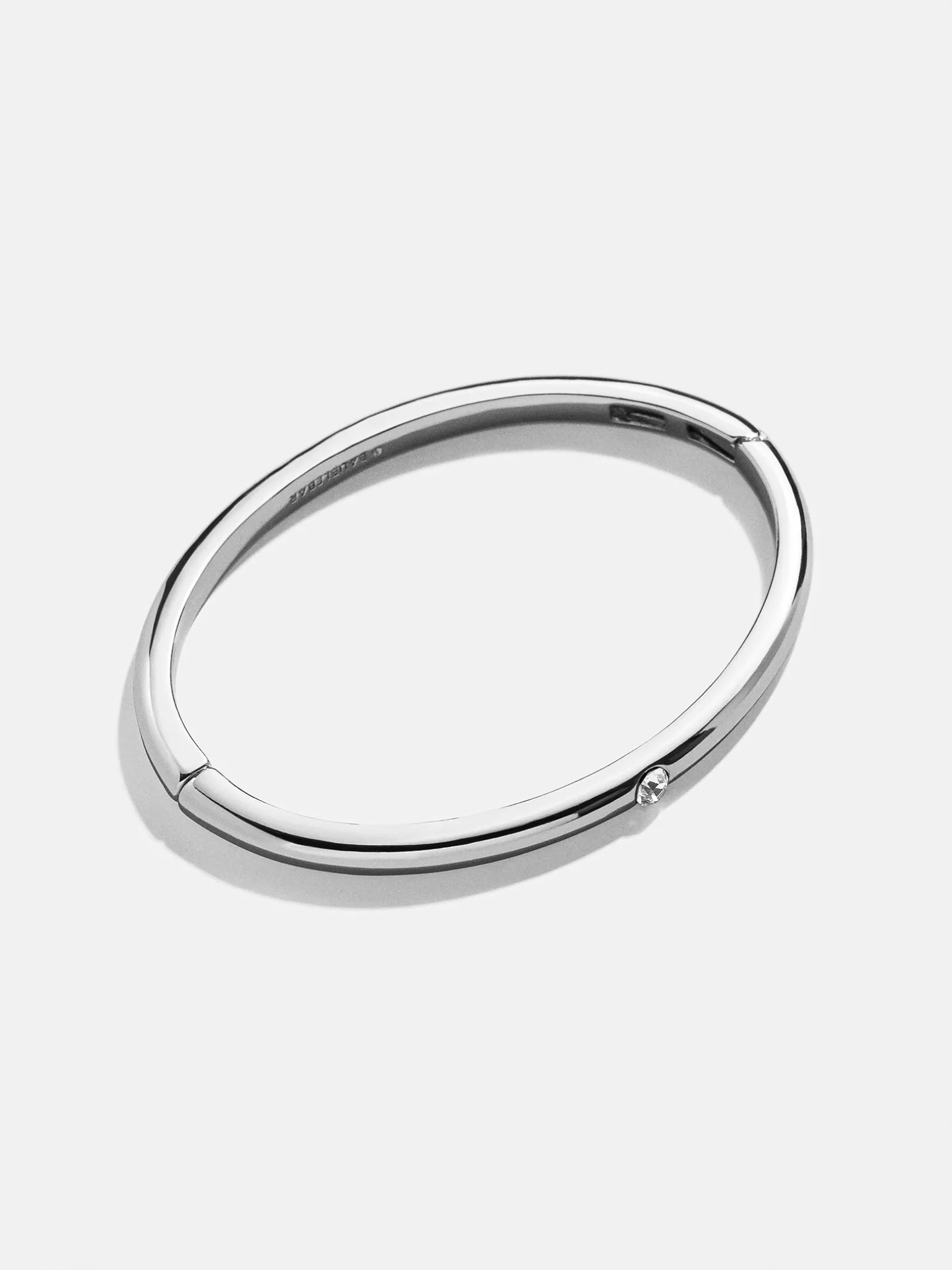 Nadia Classic Hinge Bangle - Classic Thin Silver Single Bezel