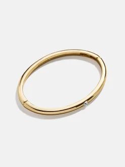 Nadia Classic Hinge Bangle - Classic Thin Gold Single Bezel