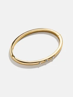 Nadia Classic Hinge Bangle - Classic Thin Gold Triple Bezel