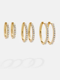 Niata Earring Set - Gold/Pavé