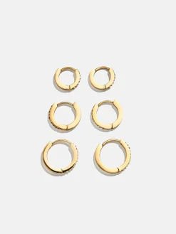 Niata Waterproof Earring Set - Gold/Pavé