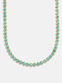 Nina Semi-Precious Necklace - Gold/Turquoise