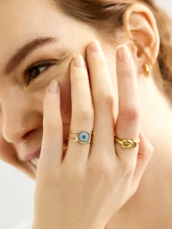 Ojo Ring - Gold/Blue