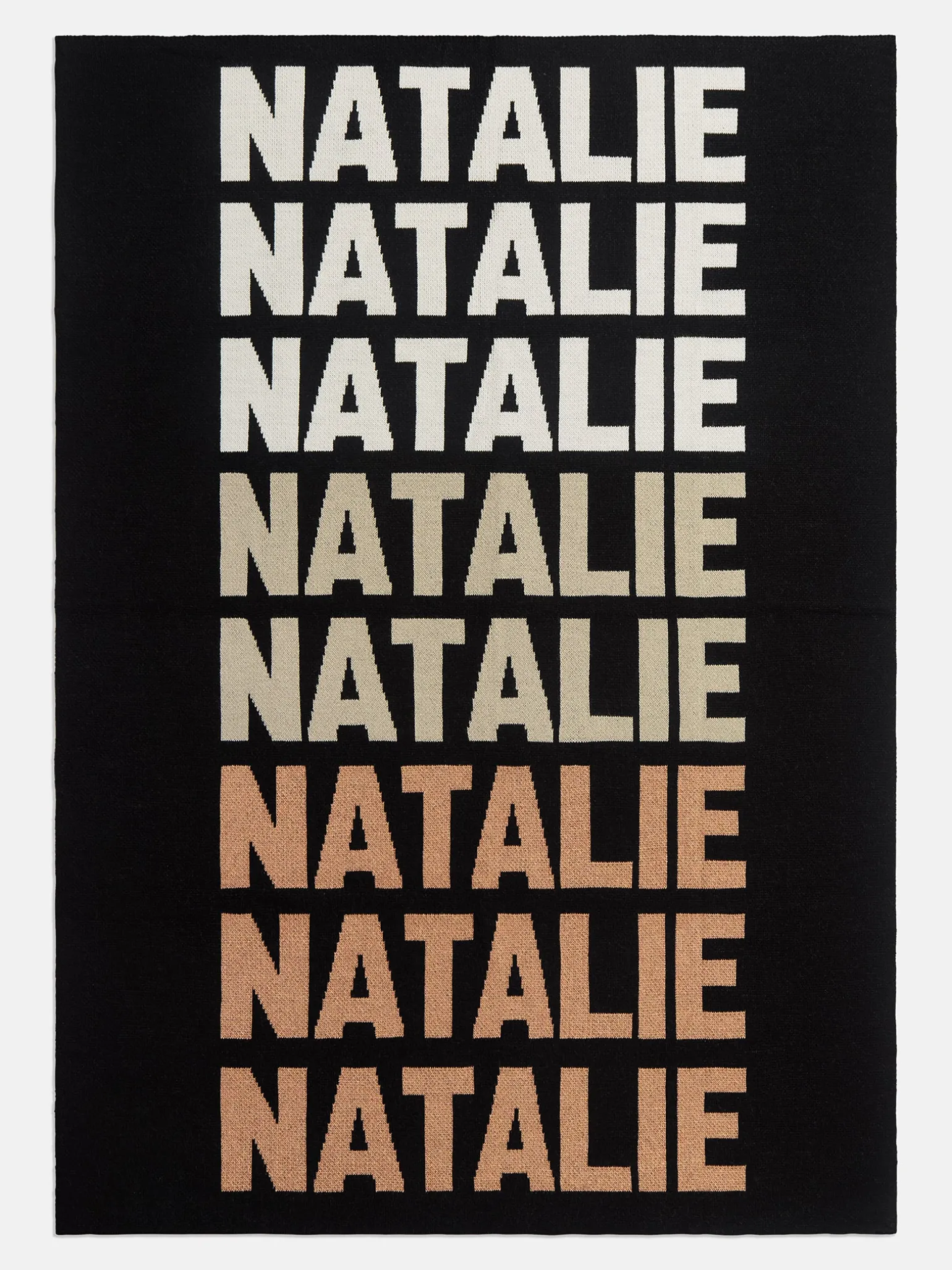 Ombre Name Custom Blanket - Black