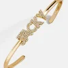 Pavé Letter Custom Cuff Bracelet - Gold/Pavé