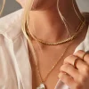 Reversible 18K Gold Vermeil Custom Heart Necklace - Gold/Pavé