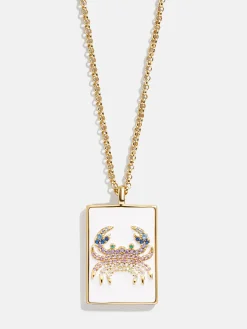 Reversible 18K Gold Vermeil Zodiac Pendant Necklace - Cancer