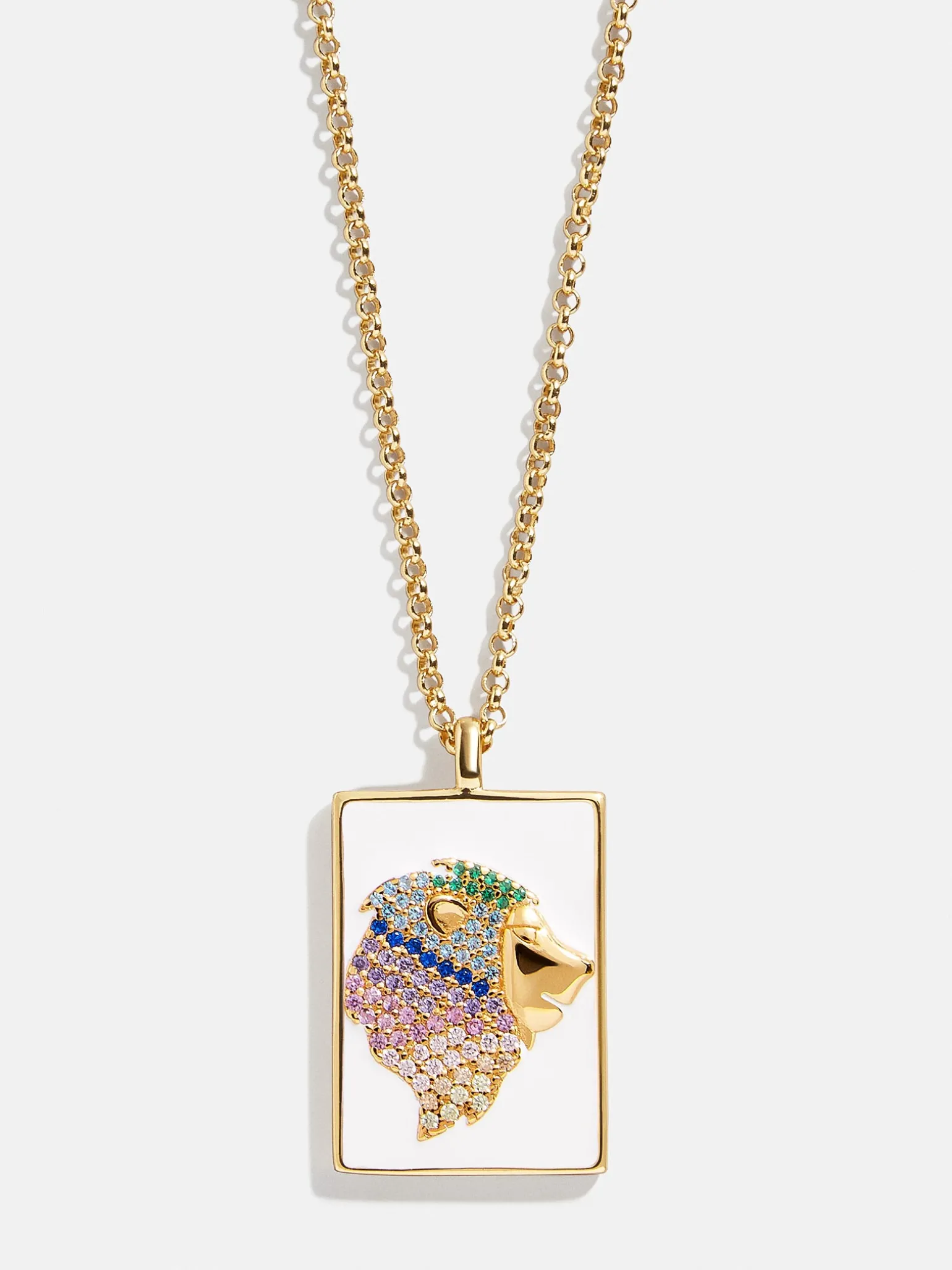 Reversible 18K Gold Vermeil Zodiac Pendant Necklace - Leo