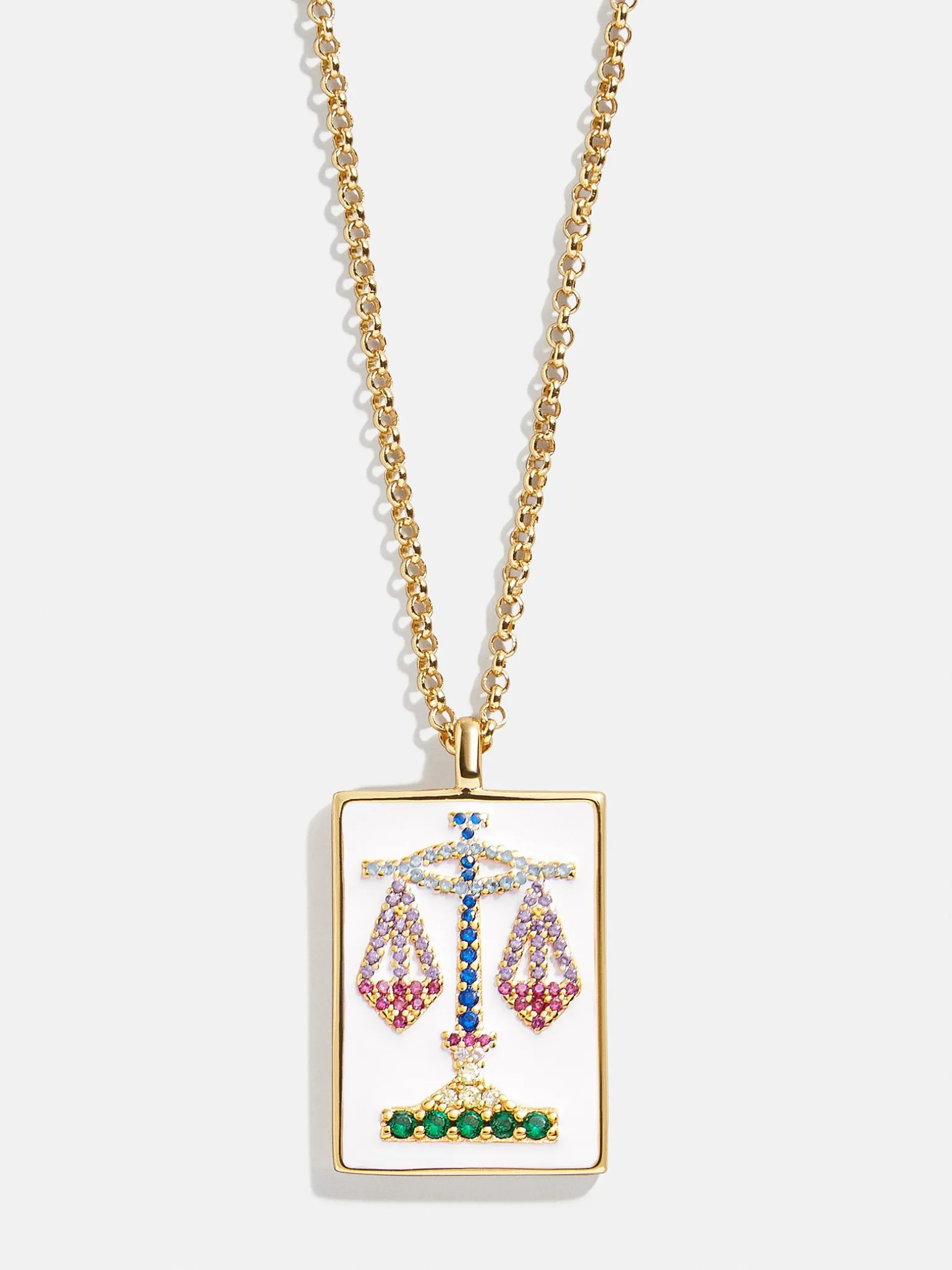 Reversible 18K Gold Vermeil Zodiac Pendant Necklace - Libra