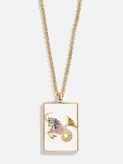 Reversible 18K Gold Vermeil Zodiac Pendant Necklace - Capricorn