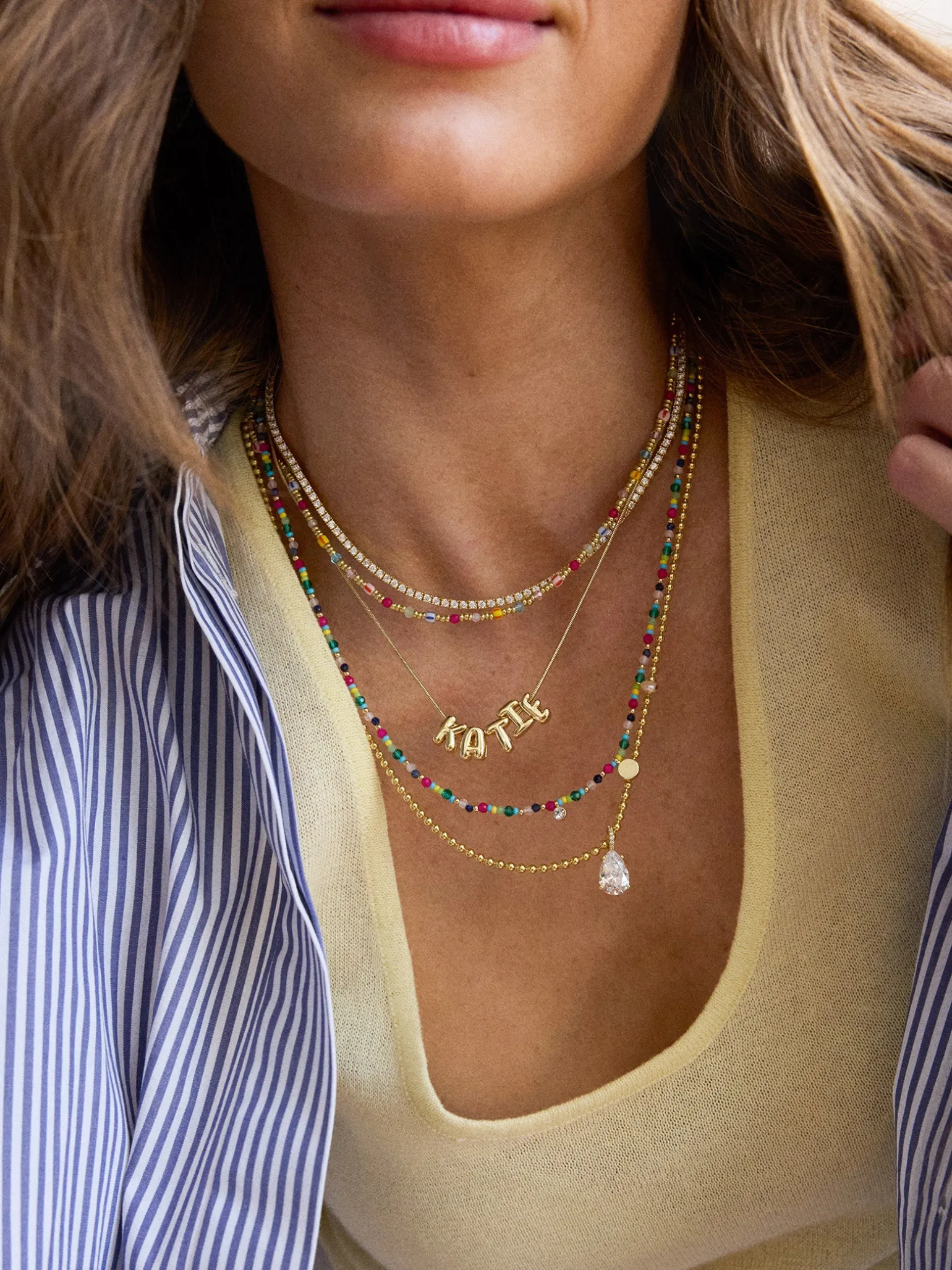 Rowan Semi-Precious Custom Layered Necklace - St. Tropez