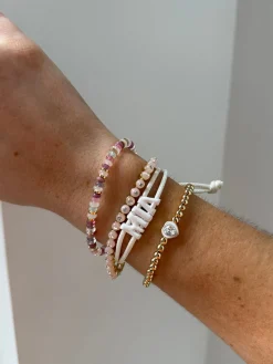 Say It All Custom Slider Cord Bracelet - White